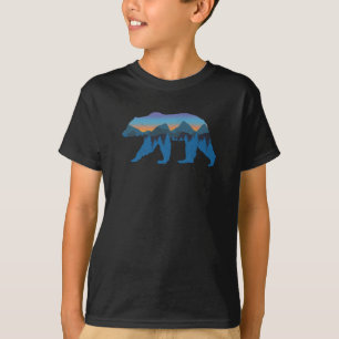 Grizzly Forest Bear Mountain Blue Proud Bear T Shirt