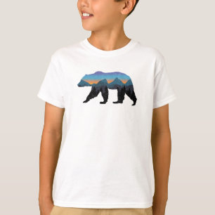 Grizzly Forest Bear Mountain Blue Proud Bear T Shirt