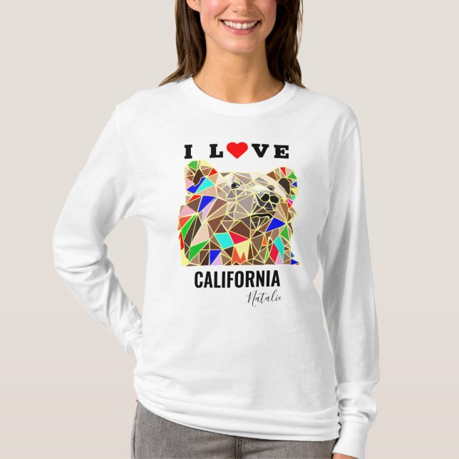 Grizzly I kärlek california-skogar är färgade T T Shirt (Framsida)