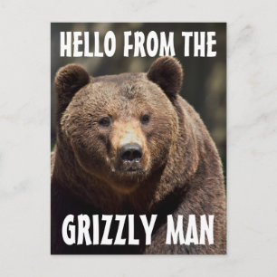 GRIZZLY MAN GRIZZZLY BEAR POSTKARTAR VYKORT