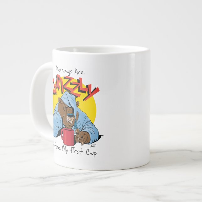 Grizzly Morgon Novelty Kaffe Mugg Jumbo Mugg (Framsida vänster)