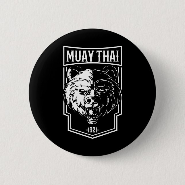 Grizzly Muay Thai - Thai Boxning Och kickboxning P Knapp (Framsida)