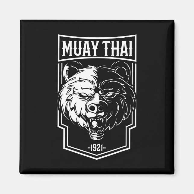 Grizzly Muay Thai - Thai-boxning och kickboxning P Magnet (Framsidan)