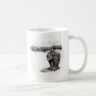 Grizzly på stenmuggen kaffemugg