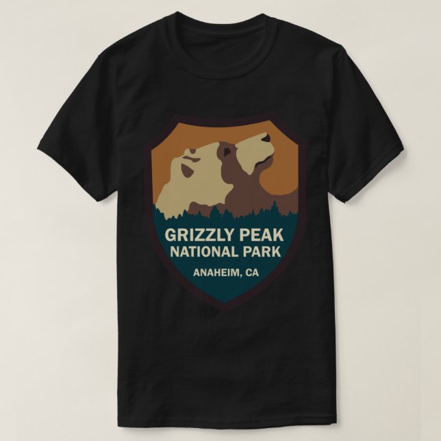 Grizzly Peak National Park Sign Classic T-Shirt (Design framsida)