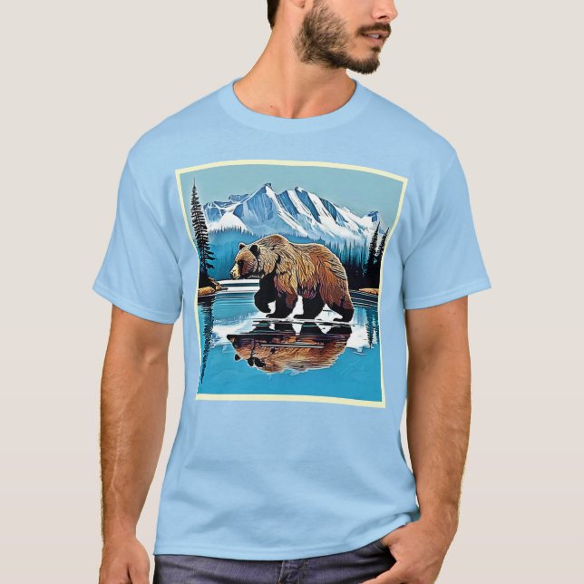 Grizzly Sjö Mountain View T Shirt (Framsida)