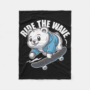 Grizzly Skater - Skateboard Skateboardåkare Skateb Fleecefilt