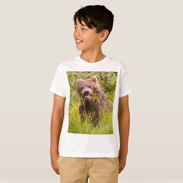 Grizzly unge, Alaska T Shirt (Hel framsida)