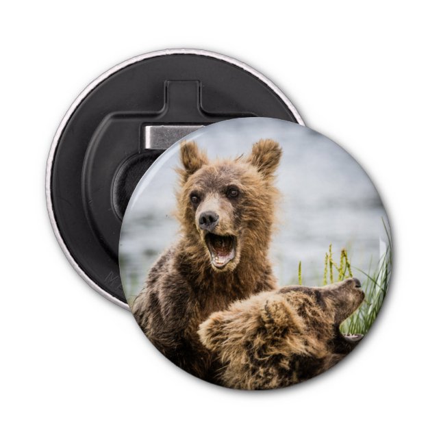 Grizzly Unge Tittar för Morsa Flasköppnare (Framsidan)