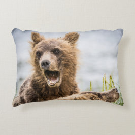 Grizzly Unge Tittar för Morsa Prydnadskudde