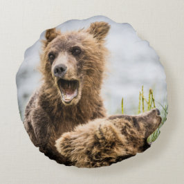 Grizzly Unge Tittar för Morsa Rund Kudde