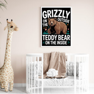Grizzly Utsida, Nalle Insida Poster