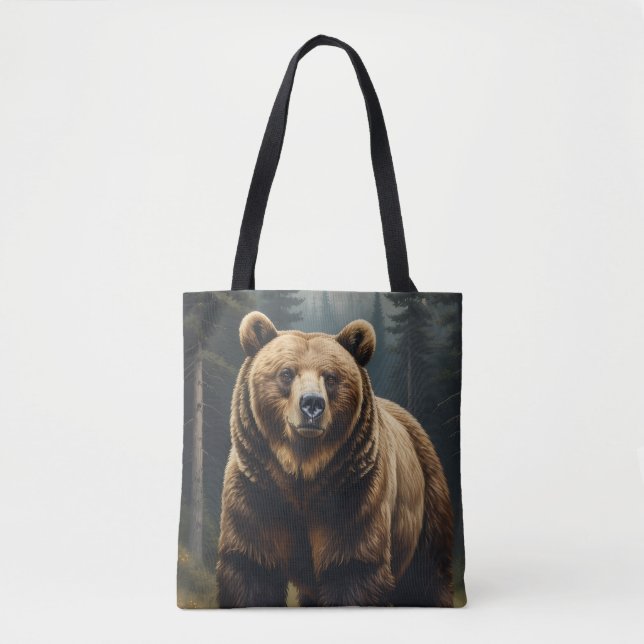 Grizzlybjörn All-Over Print Tote Tygkasse (Framsida)