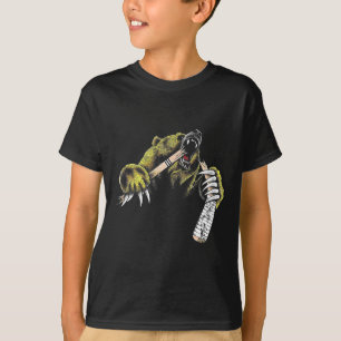 Grizzlybjörn brister genom bitande hockeyklubba L T Shirt