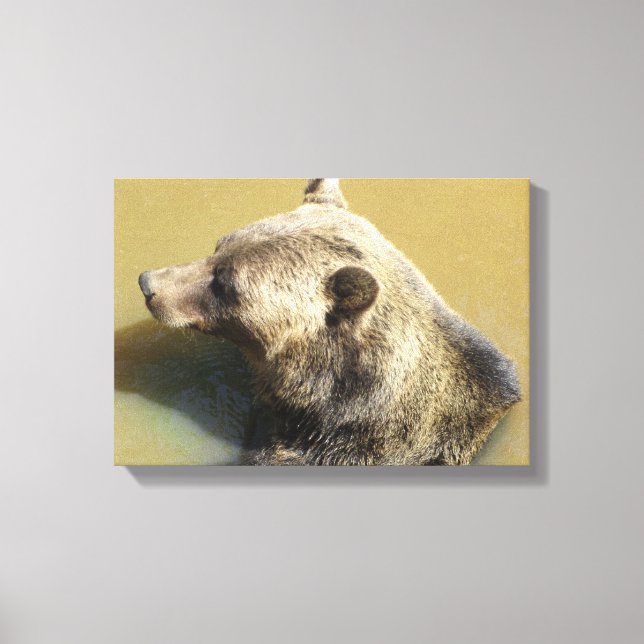 Grizzlybjörn Canvastryck (Framsida)