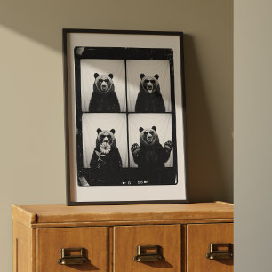 Grizzlybjörn fotobutik trendig väggkonstaffisch  poster