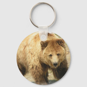 Grizzlybjörn Keychain Nyckelring