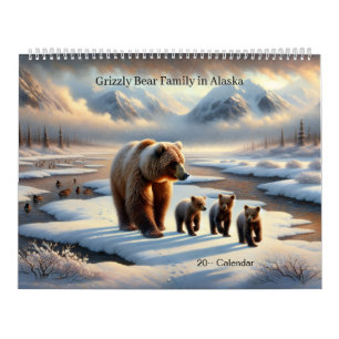 Grizzlybjörn Mor Ungar Alaska Wildlife Kalender