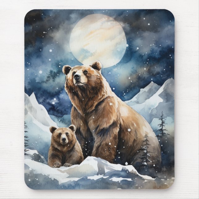 Grizzlybjörn och unge musmatta (Framsidan)