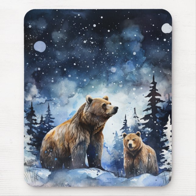 Grizzlybjörn och unge musmatta (Framsidan)