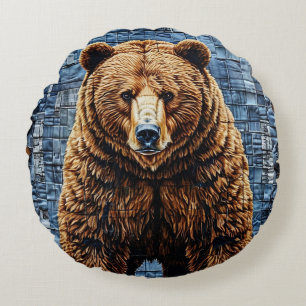 Grizzlybjörn Rund Kudde