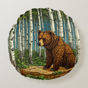 Grizzlybjörn Rund Kudde