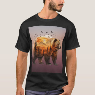 Grizzlybjörn Skog Berg T Shirt