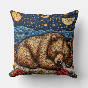 Grizzlybjörn som sover kudde