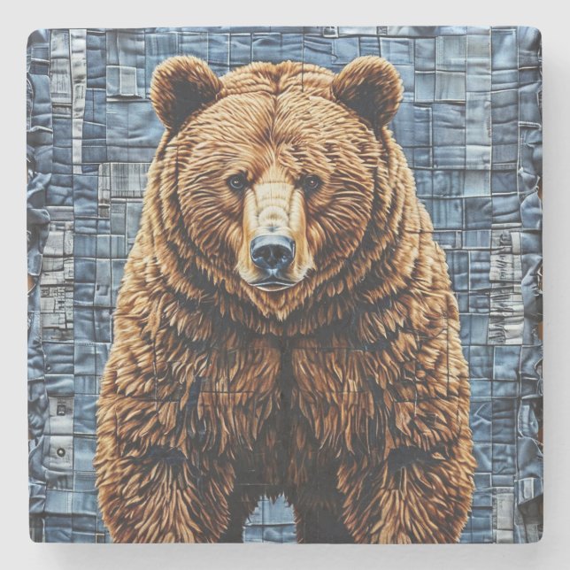 Grizzlybjörn Stenunderlägg (Framsidan)