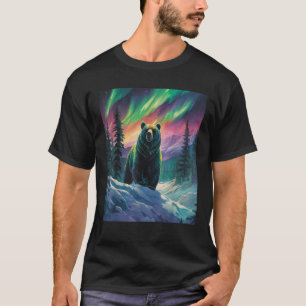 Grizzlybjörn under norrsken Vild natur T Shirt