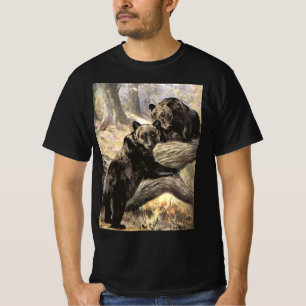 Grizzlybjörnar av CE Swan, Vintage skogslevande dj Tee