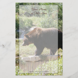 Grizzlybjörnbrevpapper Brevpapper