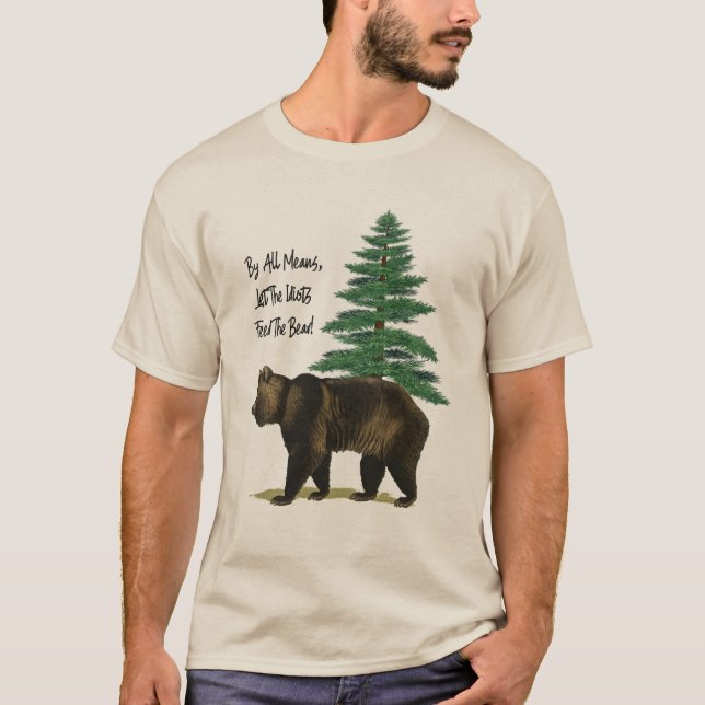 Grizzlybjörnmanar roliga T-tröja T Shirt (Framsida)