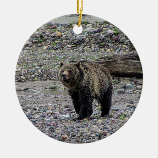 Grizzlybjörnprydnad Julgransprydnad Keramik (Framsidan)