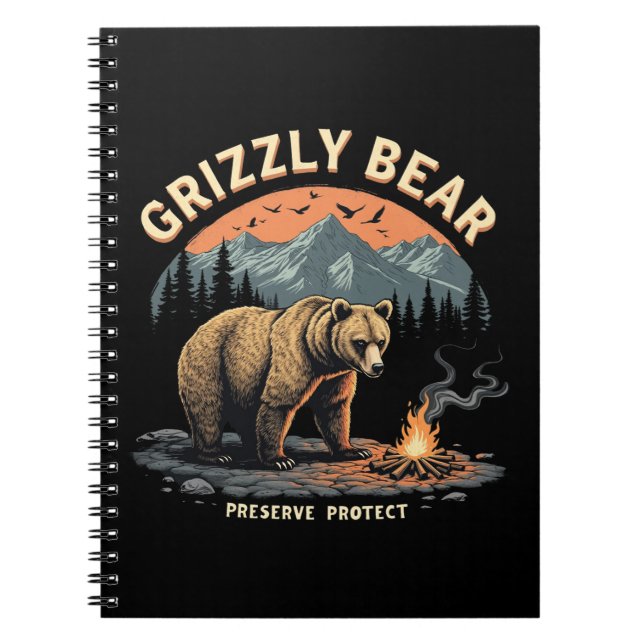 Grizzlybjörnreservat och Skydda Anteckningsbok (Framsidan)