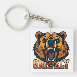 Grizzlybjörnshuvud framhäver kraft