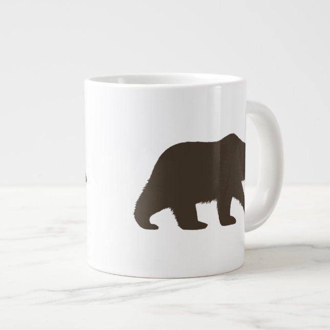 Grizzlybjörnssilhuett | Vilda djur Vilt djur Jumbo Mugg (Framsida höger)