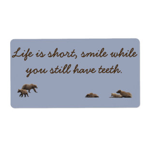 grizzy björnar för etikett och ett ordstäv fraktsedel