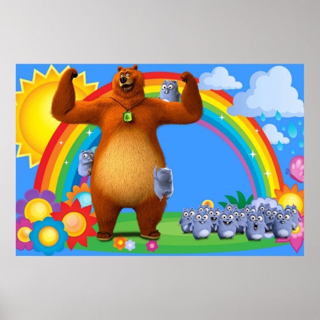 Grizzy och lemmings Kids Poster (Framsidan)