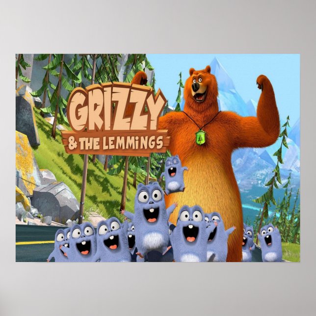 Grizzy och Lemmings Poster (Framsidan)