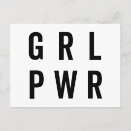 GRL PWR/Child Power Feminist Quote Vykort