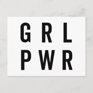 GRL PWR/Child Power Feminist Quote Vykort