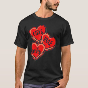 Grl Pwr Girl Rule World Hearares Feministiska kvin T Shirt