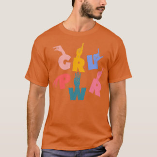 GRL PWR Hand Sign ASL för Döv Community 4 T Shirt