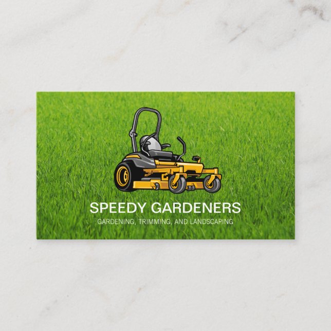 Grö | Affärskortet Landscaper Gräsmatta Mower Icon Visitkort (Framsida)
