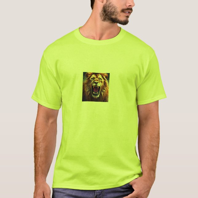 Groaring Majesty: Premium Lejon Print T-Shirt (Framsida)