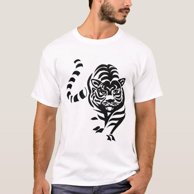 Groaring Majesty: Tiger T-Shirt Design (Framsida)