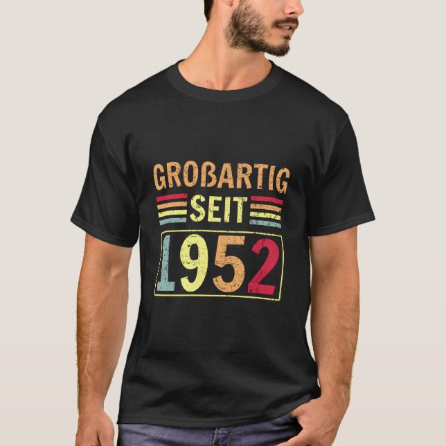 Groãÿig Seit 1952 Greeting Birth B-Day T Shirt (Framsida)