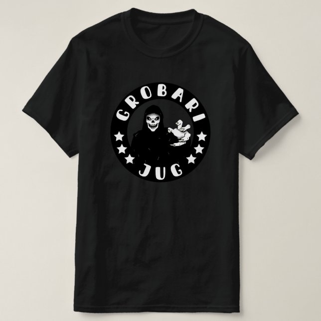 Grobari Jug Kosac Smrti Crno Beli Partizan T Shirt (Design framsida)