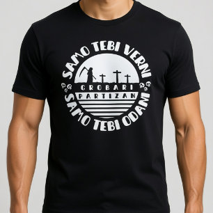 Grobari Partizan Svart Vita T Shirt